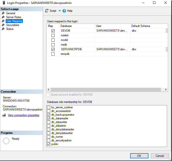 Login object window