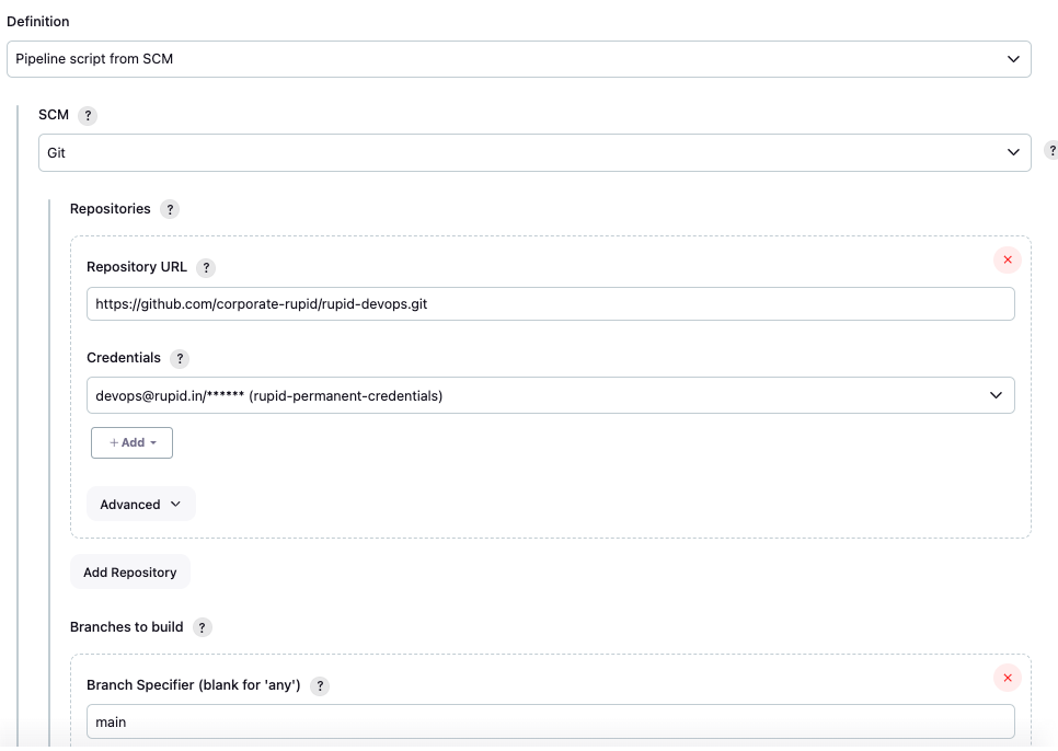 usage of git credentials in jenkins